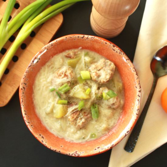 Filipino Misua Soup with Meatballs - Recipe photo by mercmarket