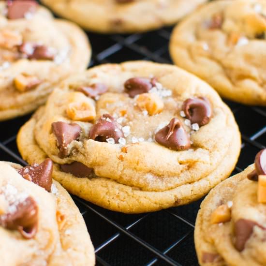 Brown Butter Maple Toffee Cookies - Recipe photo by A baJillian Recipes