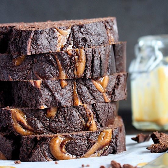 PB Choc Fudge Banana Bread - Recipe photo by BetterwithCake