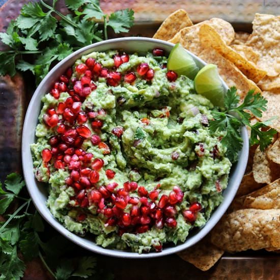 Holiday Pomegranate Guacamole - Recipe photo by Give it Some Thyme