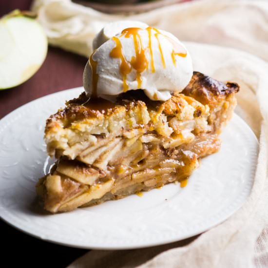 Salted Caramel Apple Pie - Recipe photo by kneadbakecook