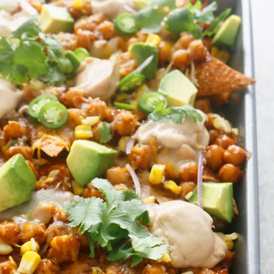 BBQ Chickpea Wonton Nachos - Recipe photo by kitchenathoskins