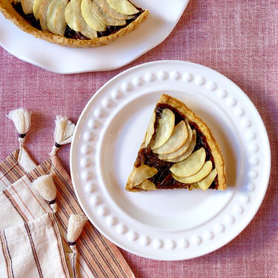 Onion Jam Tart with Cheddar Crust - Recipe photo by thirstyradish