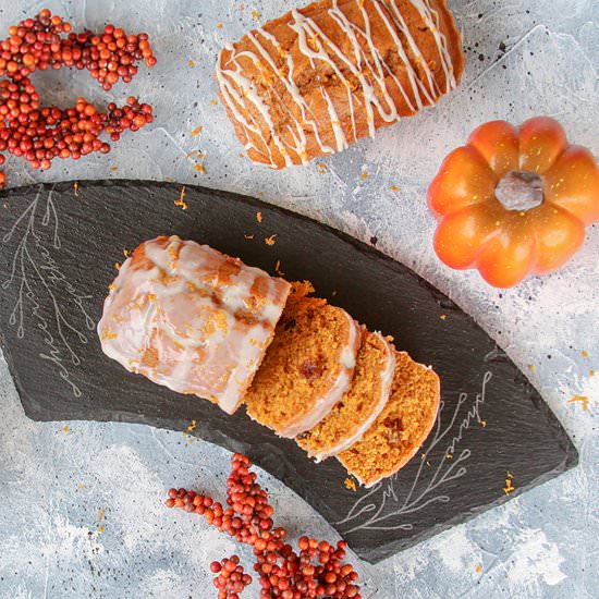 Pumpkin Bread with Orange Glaze - Recipe photo by The Salted Pepper