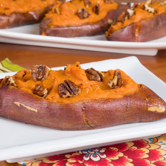 Twice Baked Sweet Potatoes - Recipe photo by For the Love of Cooking