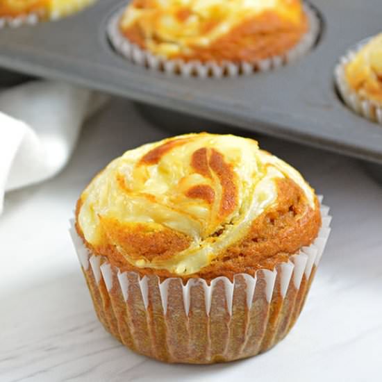 Pumpkin Cream Cheese Muffins - Recipe photo by FoodieandWine.com