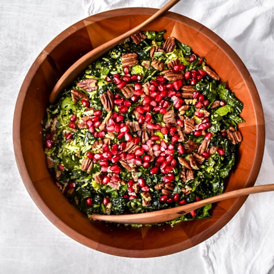 Shaved Kale & Brussels sprout Salad - Recipe photo by Sarah Gold Nutrition
