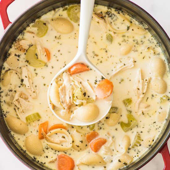 Easy Creamy Chicken Noodle Soup - Recipe photo by BakingMischief