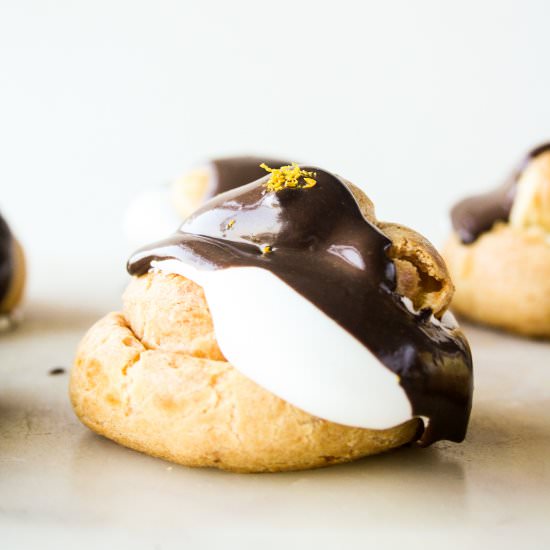 Chocolate Orange Cream Puffs - Recipe photo by The Desserted Girl