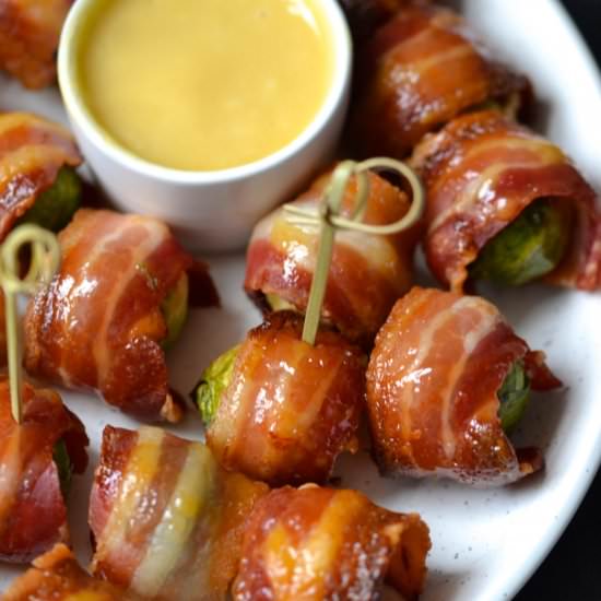 Mustard Glazed Bacon Brussel Sprout - Recipe photo by Every Last Bite