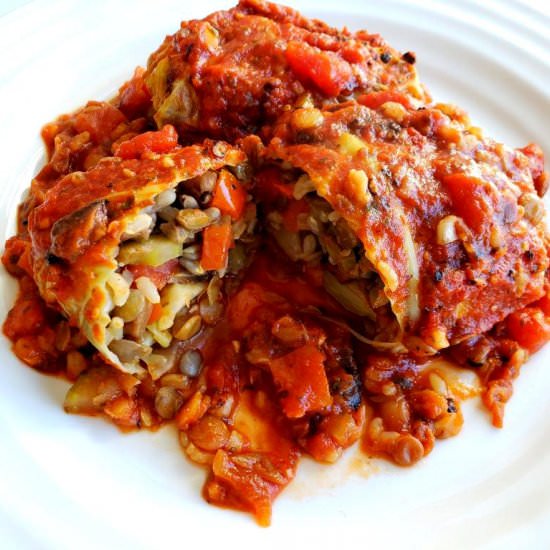 Vegan Cabbage Rolls with Lentils - Recipe photo by letstalkvegan.today