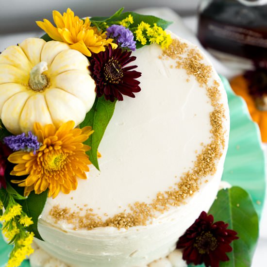 Pumpkin Cake Caramel Bourbon Butter - Recipe photo by The Sugar Coated Cottage