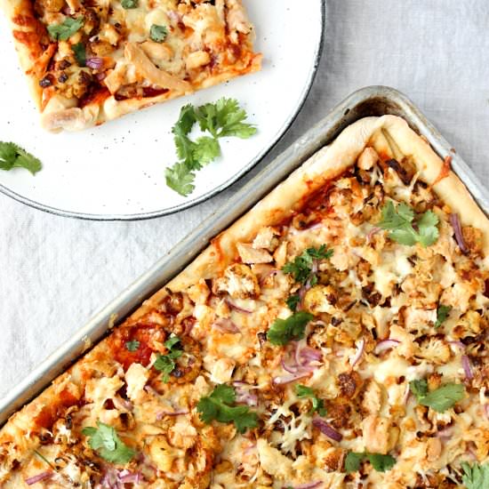 Roasted Cauliflower Chicken Pizza - Recipe photo by Monday Sunday Kitchen