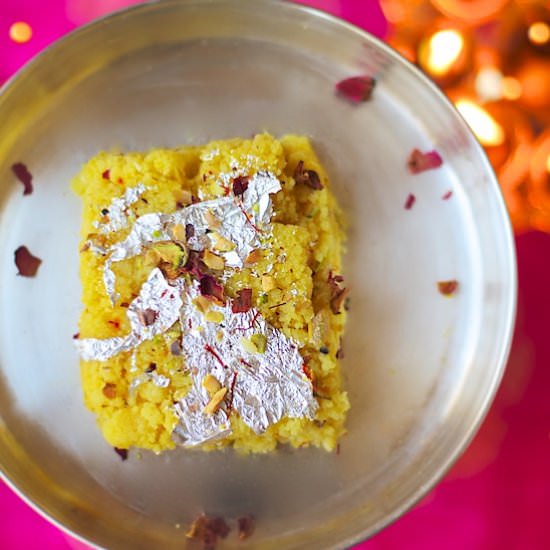 Kesar Kalakand - Recipe photo by Eat More Art