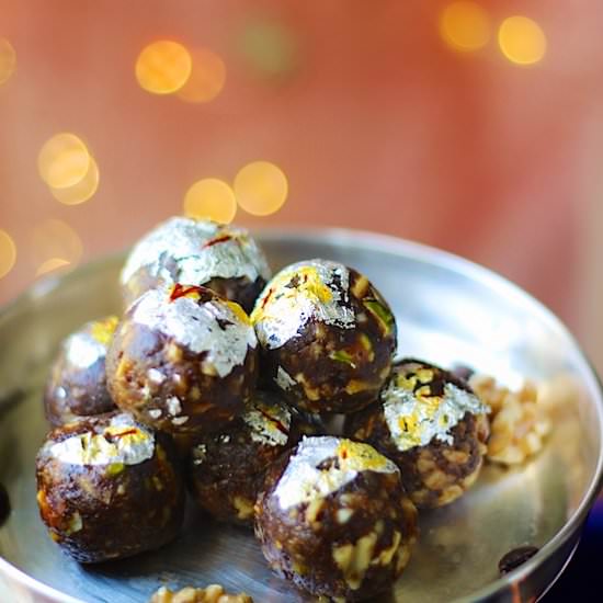 Dates Walnuts & Coffee Laddu - Recipe photo by Eat More Art