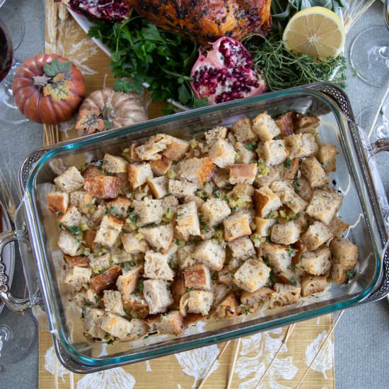Easy Vegetarian Sourdough Stuffing - Recipe photo by giftofhospitality