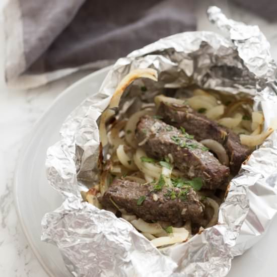 Steak and Potatoes in Foil - Recipe photo by Inspiralized