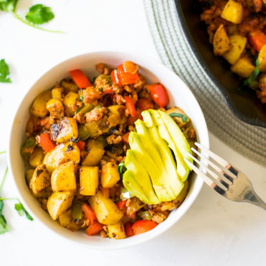 Chorizo Breakfast Skillet - Recipe photo by beautyandthebenchpress