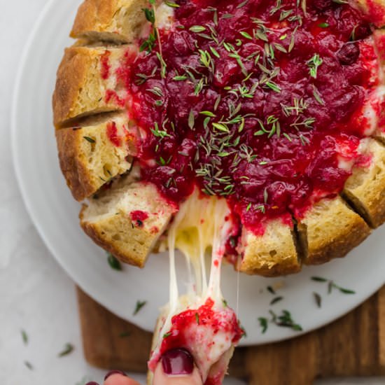 Baked Brie Cranberry in Bread Bowl - Recipe photo by feelgoodfoodie1