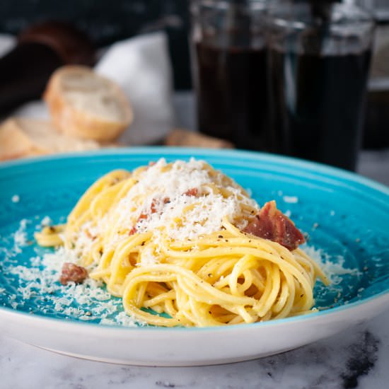 Spaghettoni Carbonara - Recipe photo by photosandfood
