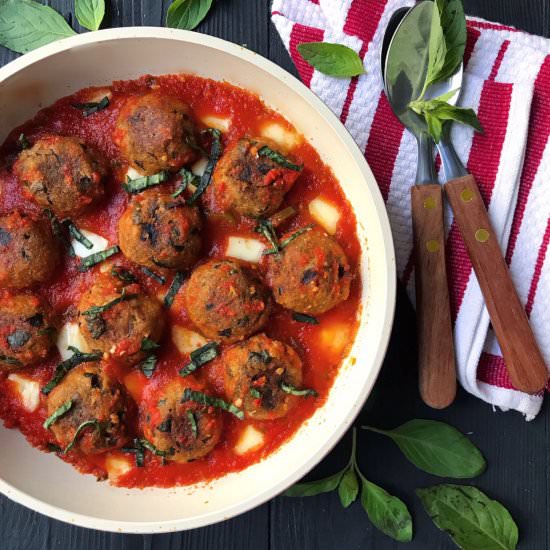 Eggplant Meatball with Tomato Sauce - Recipe photo by yummology