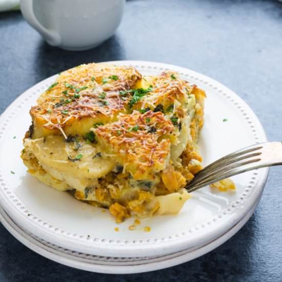 Sweet Potato Apple Breakfast Strata - Recipe photo by garlic and zest