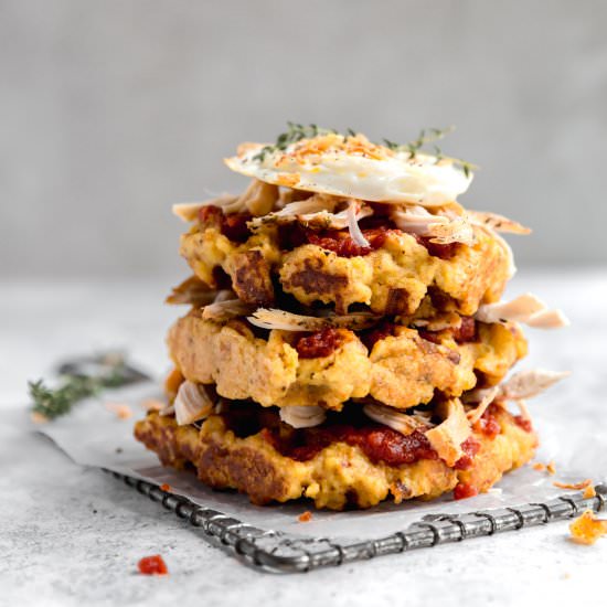cornbread stuffing waffles - Recipe photo by wellseasonedstudio