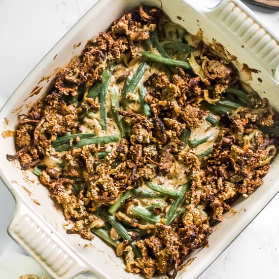 Vegan Green Bean Casserole - Recipe photo by KitchenCartographer