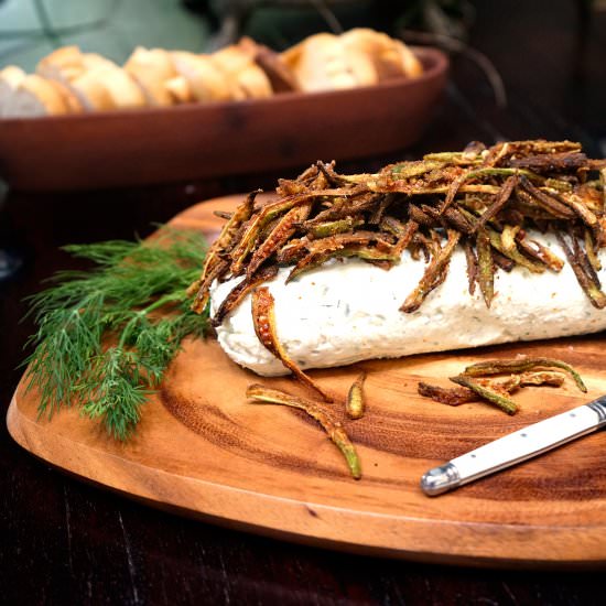 Cream Cheese Dip w/ Crispy Kalalou - Recipe photo by Haiti Bites