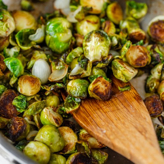 Pan Roasted Brussel Sprouts - Recipe photo by feelgoodfoodie1