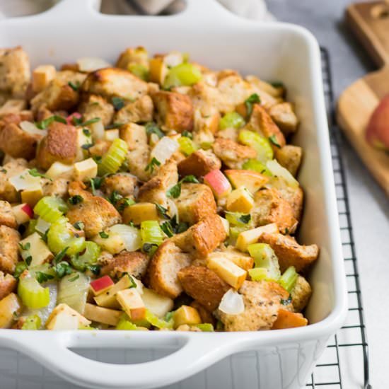 Simple Apple Sage Stuffing - Recipe photo by lemons and zest