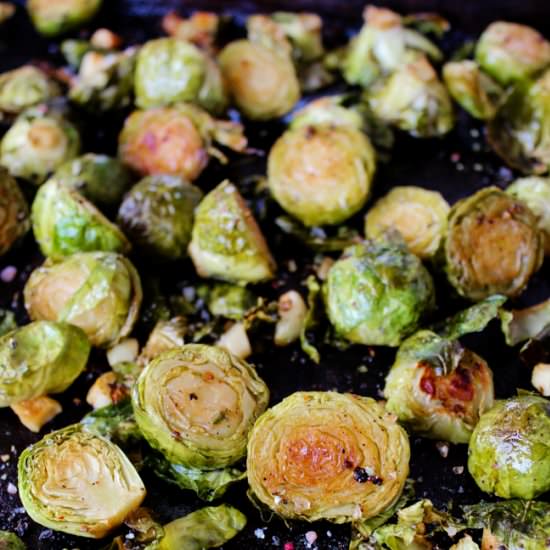 Oven Roasted Brussels Sprouts - Recipe photo by Horses &amp; Heels