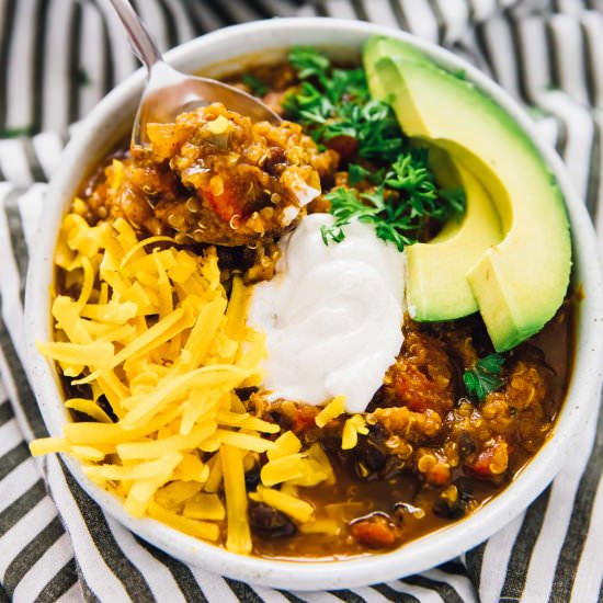 Slow Cooker Pumpkin Quinoa Chili - Recipe photo by jessicainthekitchen