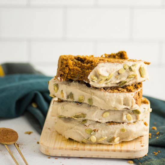 Vegan Pumpkin Bread with Maple Cashew - Recipe photo by mindfulavocado