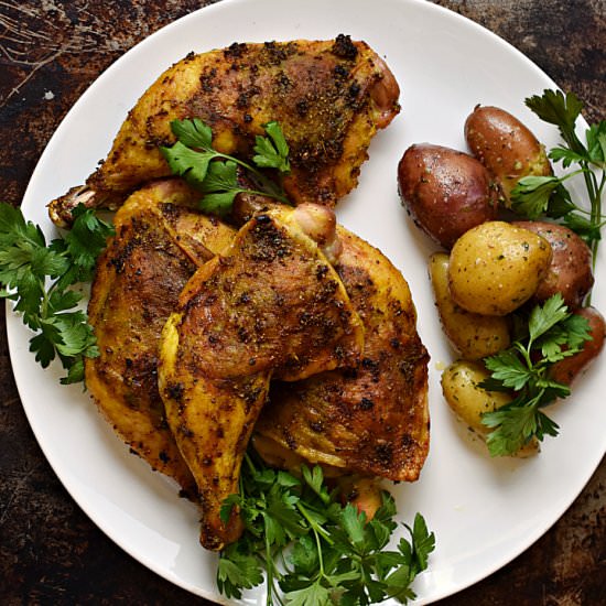 Indian-Spiced Roast Chicken - Recipe photo by The Boozy Oyster