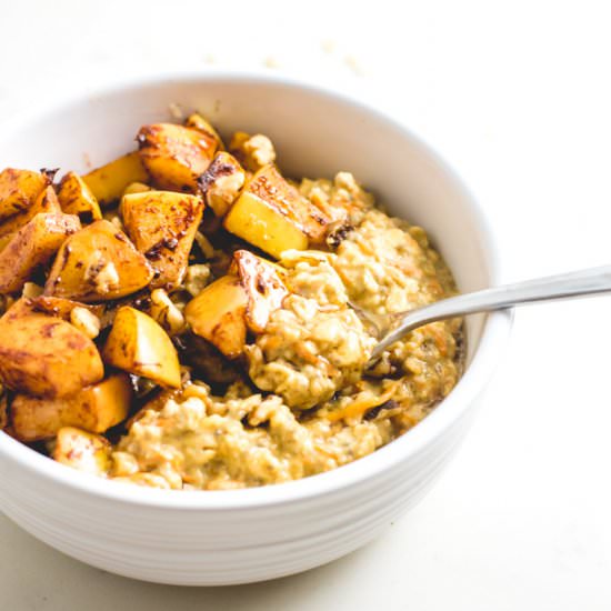 Sauteed Apple Cinnamon Oatmeal - Recipe photo by runningonrealfood