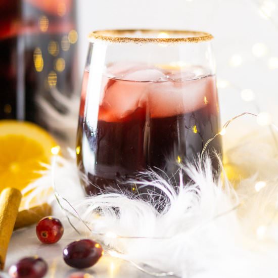 Cranberry-Apple Holiday Sangria - Recipe photo by Burrata and Bubbles