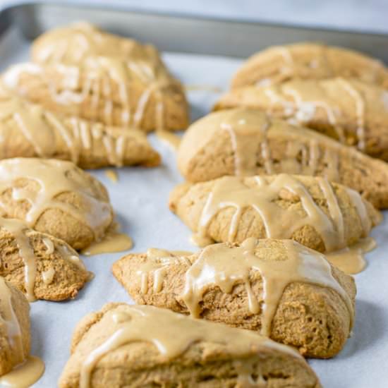 Glazed Pumpkin Scones - Recipe photo by Dishesdelish