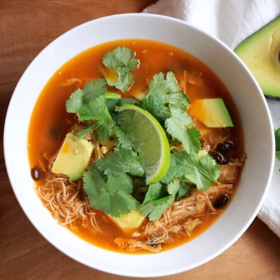 Tortilla-less Chicken Soup - Recipe photo by finishedwithsalt