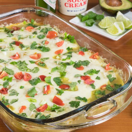Carnitas Enchiladas Verde - Recipe photo by For the Love of Cooking