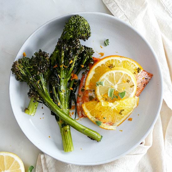 Sheet Pan Orange Salmon & Broccoli - Recipe photo by its_a_vegworld_afterall