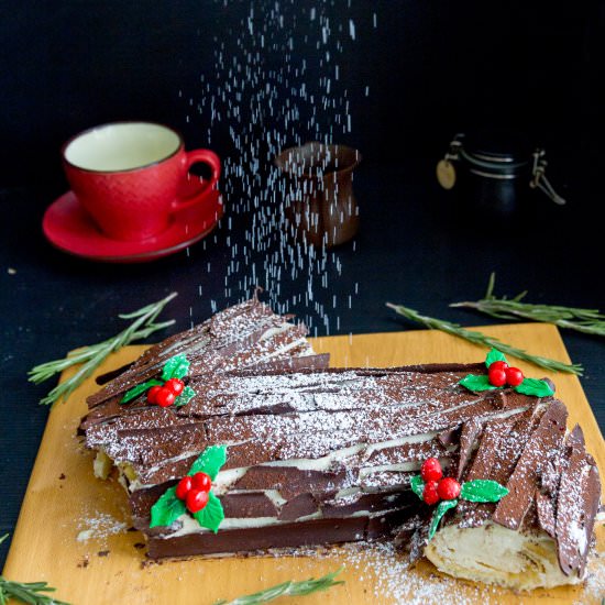 Eggnog Yule Log Cake- Buche de Noel - Recipe photo by VeenaAzmanov