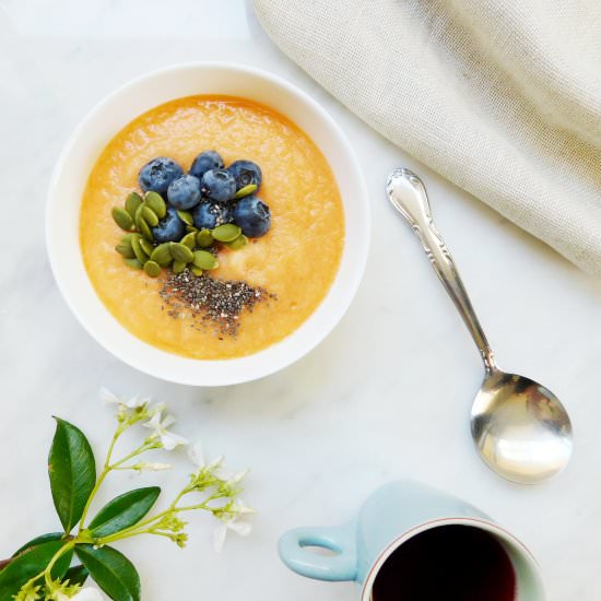 Refreshing Rockmelon Smoothie Bowl - Recipe photo by a new green leaf