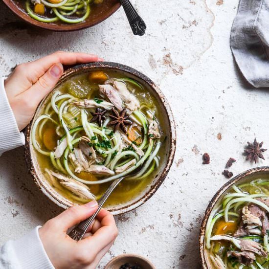 Low Carb Chicken Zoodle Soup - Recipe photo by foodfaithfitness
