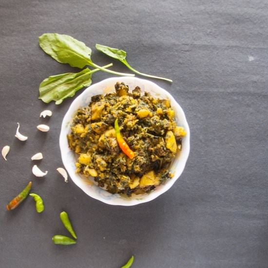 Dry Aloo Palak - Recipe photo by Puja