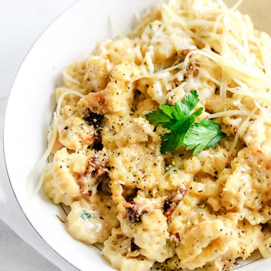 Black Truffle Alfredo Pasta - Recipe photo by DineLikeShay