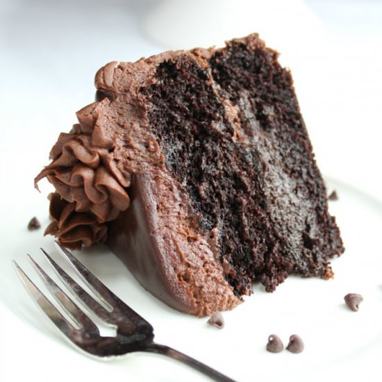 Triple Chocolate Layer Cake - Recipe photo by Family Table Treasures