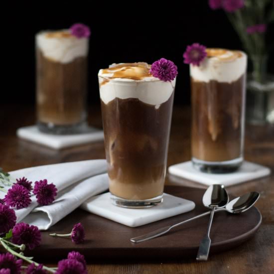 Boozy Carmel Cheese Cream Cold Brew - Recipe photo by moodymixologist