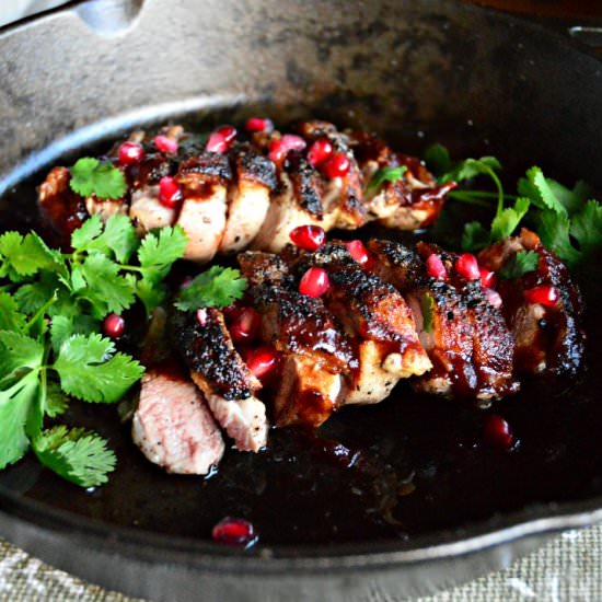 Seared Duck Breast with Pomegranate - Recipe photo by thisishowicook