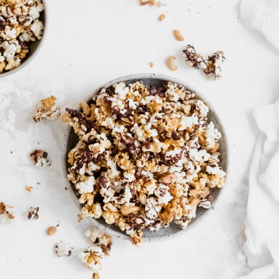 Maple Cashew Caramel Corn - Recipe photo by wellfedsoul